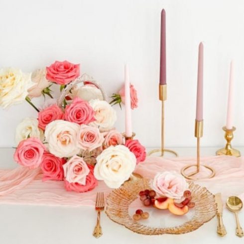 Pink candle decor