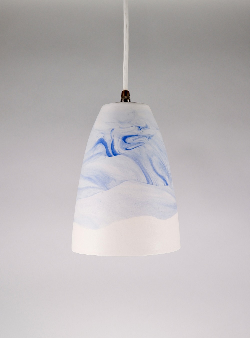 Marbled blue porcelain pendant light