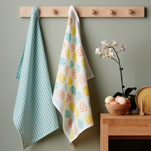 Easter decor ideas: Two pastel tea towels
