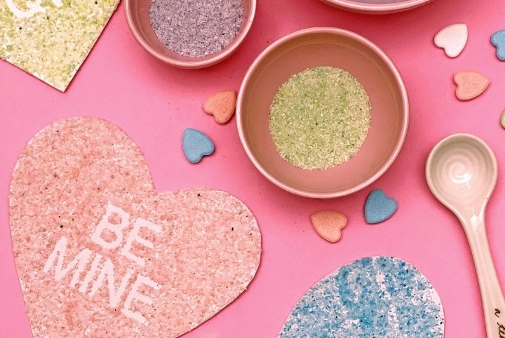 Valentine's Day Sand Art Cards with Supplies