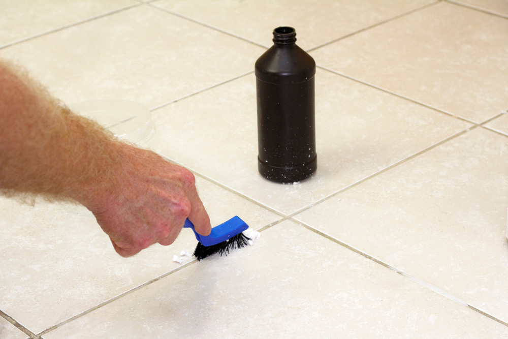 person cleaning with hydrogen peroxide