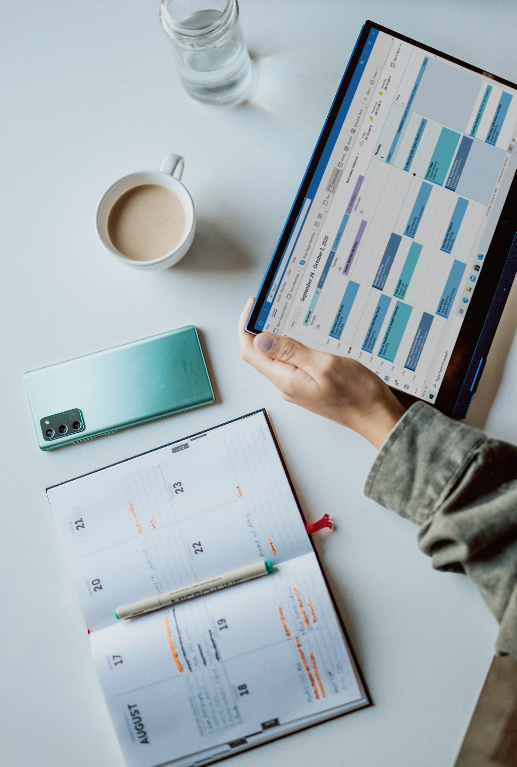 Weekly planner and online calendar