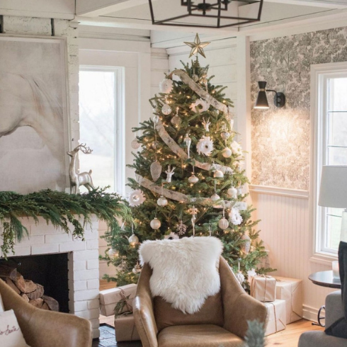 Carolyn Wilbrink's living room during the holidays