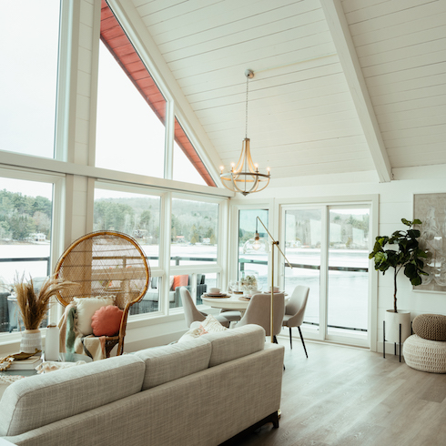 Floor to ceiling cottage windows