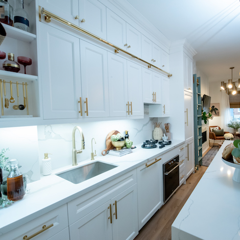 Sleek and modern white kitchen