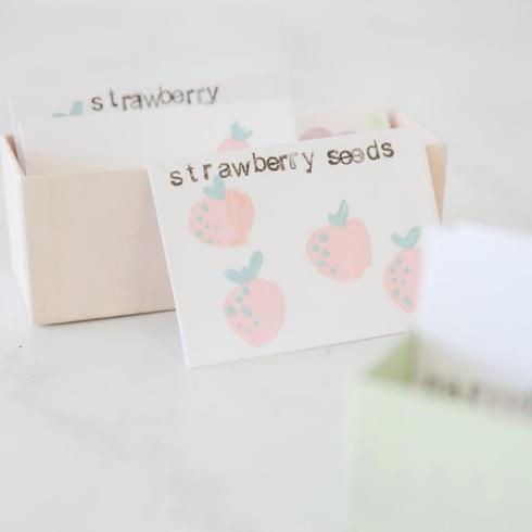 Personalized seed packets with strawberry illustrations