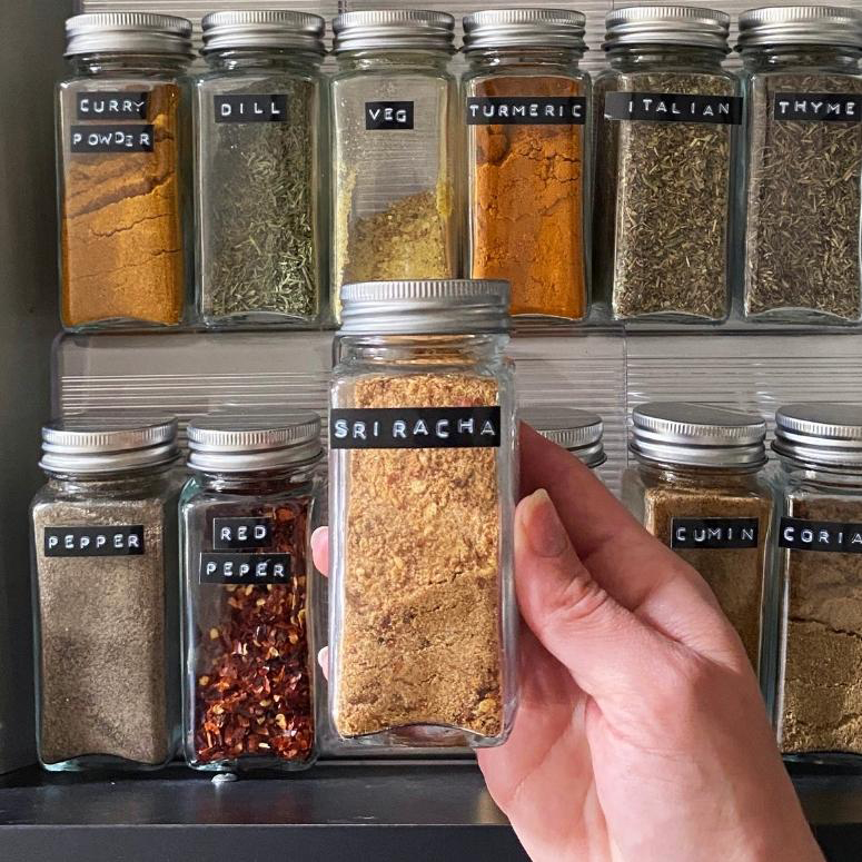 Spice Drawer Organization: Mason Jar Spice Jars - Angie Holden The