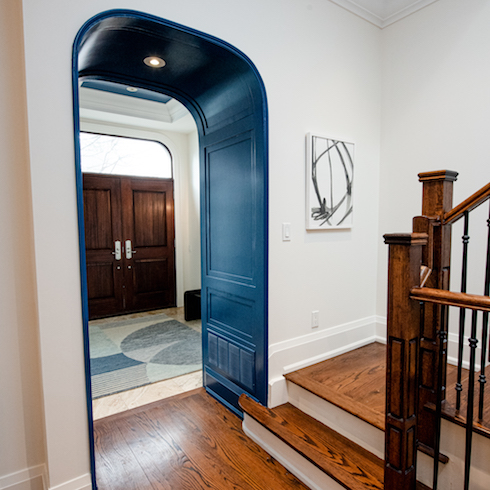 Blue archway in home