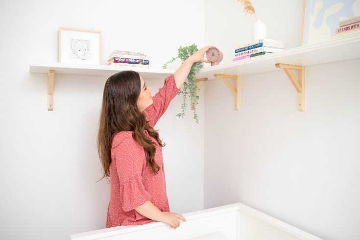 Alexandra Gater styling floating shelves