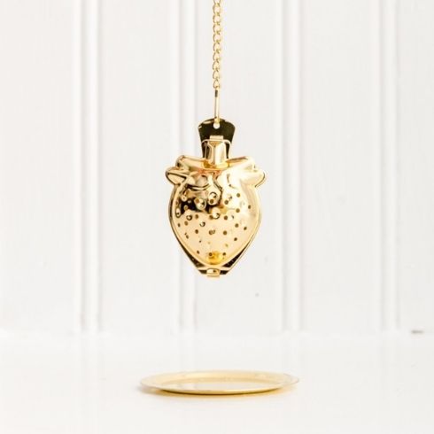 Gold strawberry shaped tea infuser