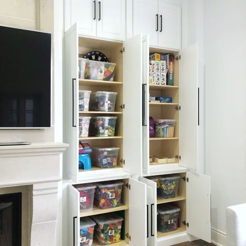 Custom built-in cabinets in living room