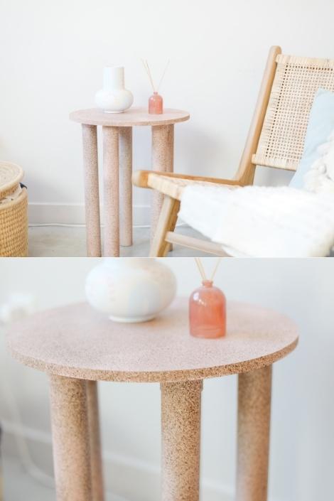 Pink terrazzo side table
