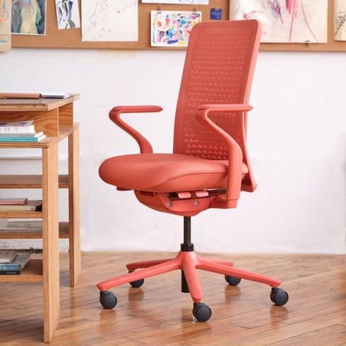 Pink ergonomic chair from a Canadian furniture company