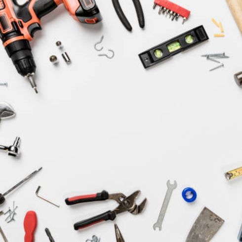 Tools in a white background