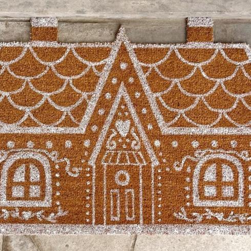 Gingerbread house door mat