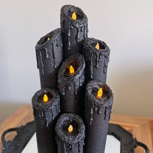 DIY Halloween inspired black candles