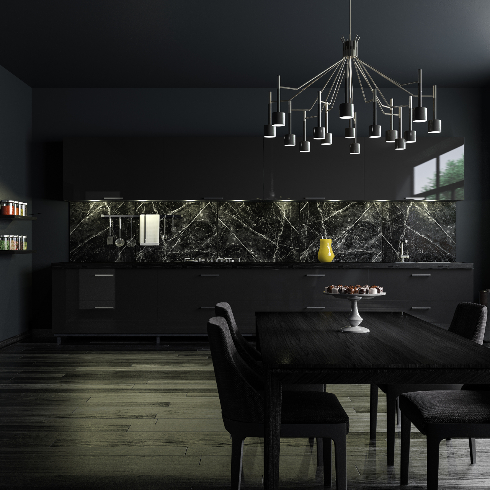 A dark and moody gothic dining room