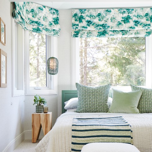 Fresh, green bedroom suite