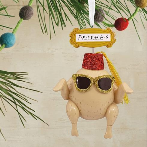 turkey with sunglasses and fez hat ornament