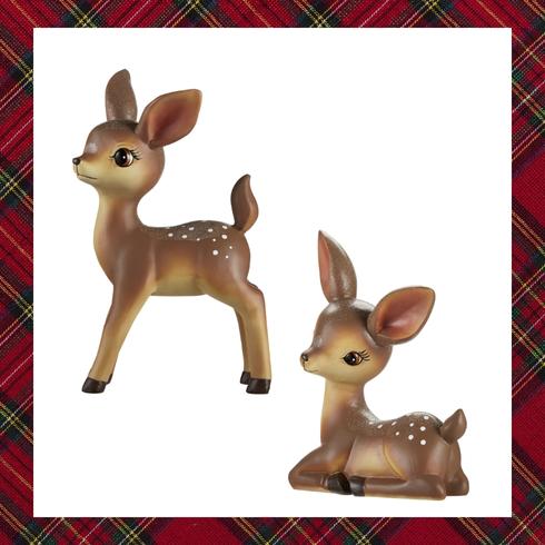 Two fawn decor pieces