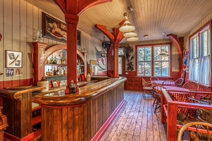 a western-style bar at a luxury ranch in alberta