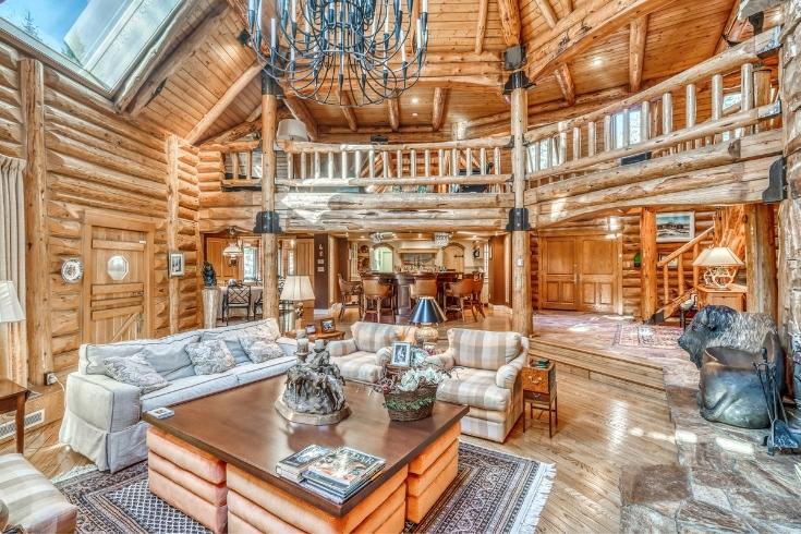 a living room in a luxury alberta ranch