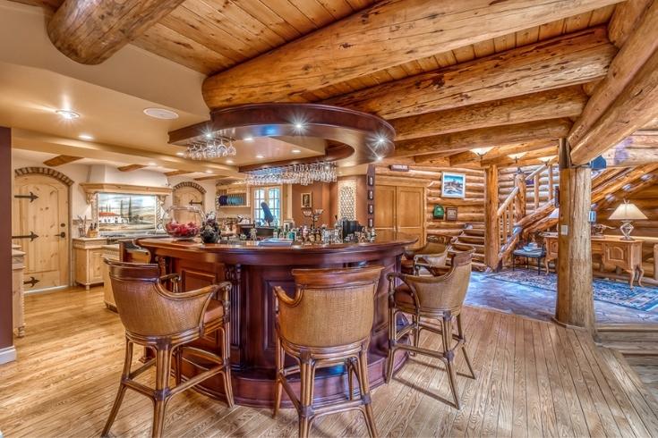 a bar area in a luxury Alberta ranch