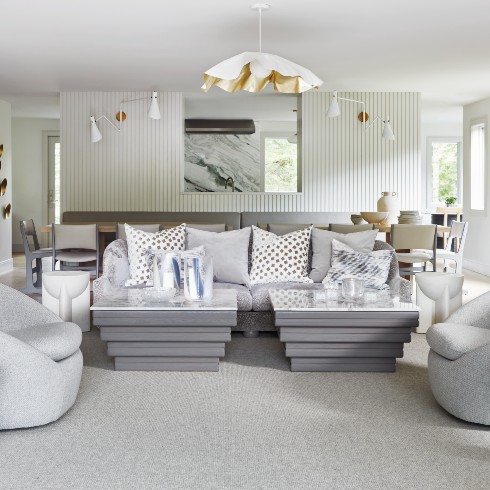 Living room in grey and white