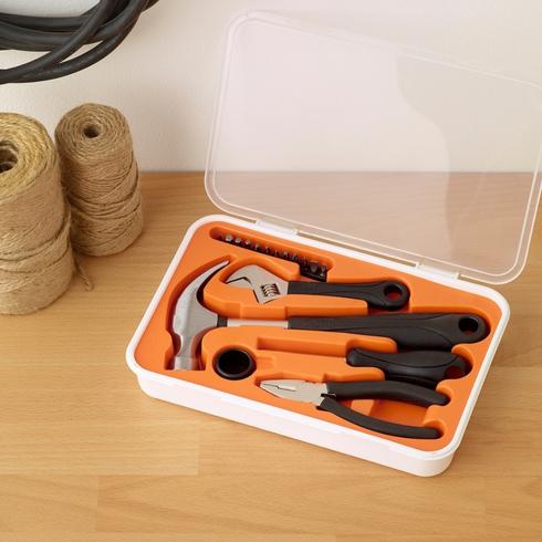 An orange tool kit