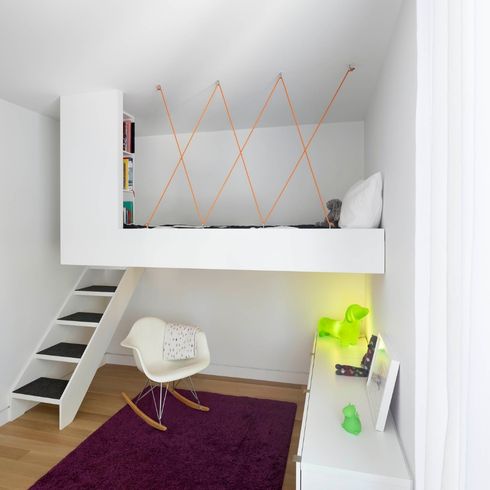 Architectural kid's bedroom with bunk