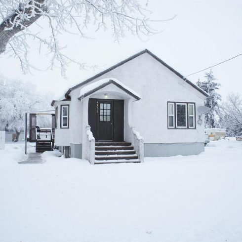 exterior of a house in the snow