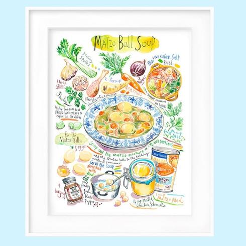 Matzo ball soup print for a passover seder gift idea