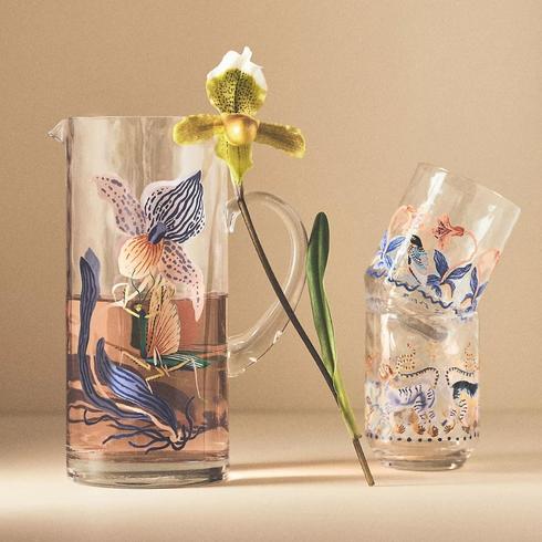 flower glassware and jug