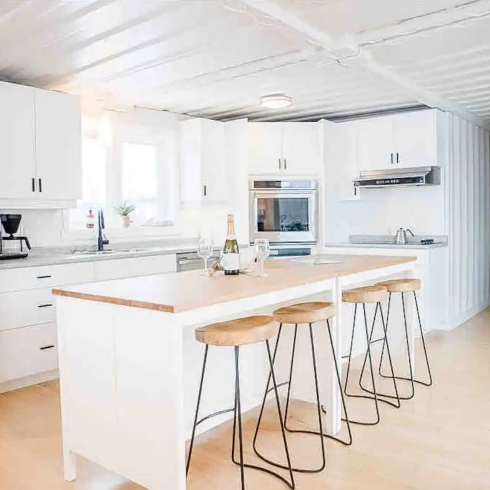 Kitchen in shipping container Airbnb