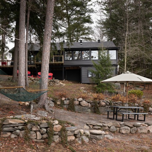 Cottage second home with rock walls