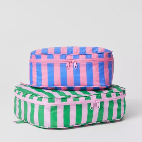Two striped packing cubes
