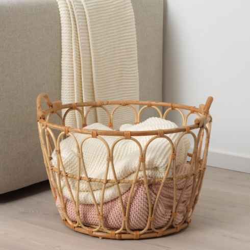entryway storage ideas: Rattan basket