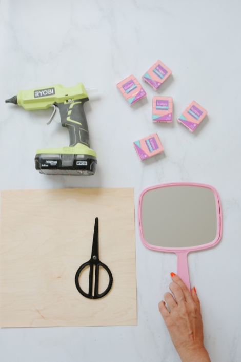 polymer clay pink mirror DIY: materials