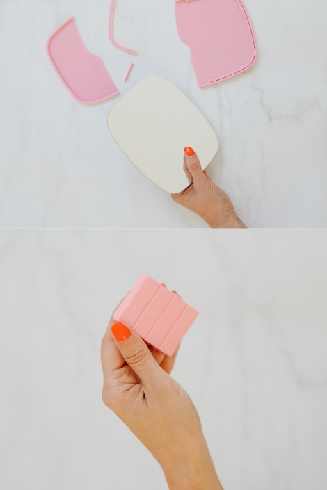 polymer clay pink mirror DIY