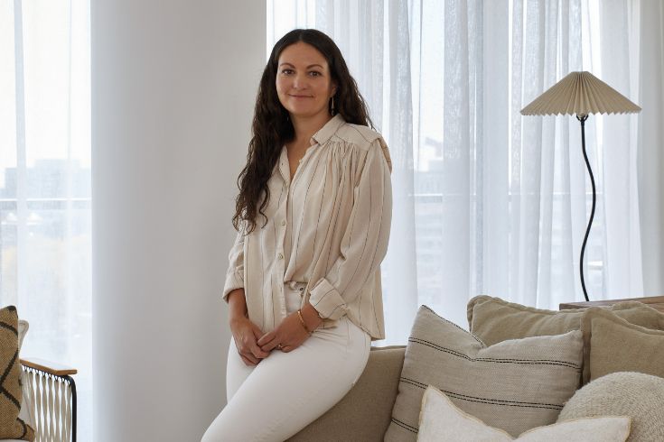 Toronto designer Agathe Corbet in her warm and texture-filled apartment