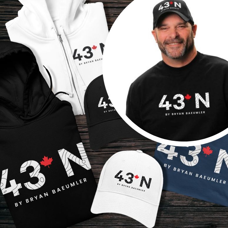 43N hoodies with a photo of Bryan Baeumler layered on top,