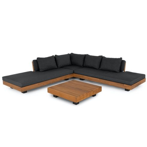 Black Lubek Sectional on white background