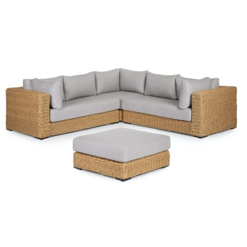 Grey Capra Sectional on white background.