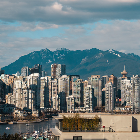 Vancouver skyline with mountain