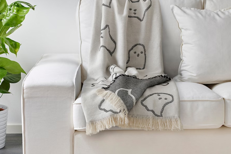 Ghost blanket on sofa