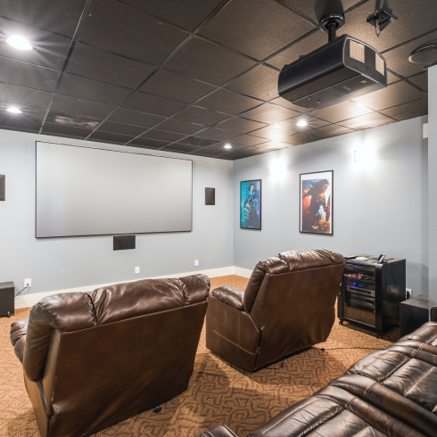Home theatre room in a large house