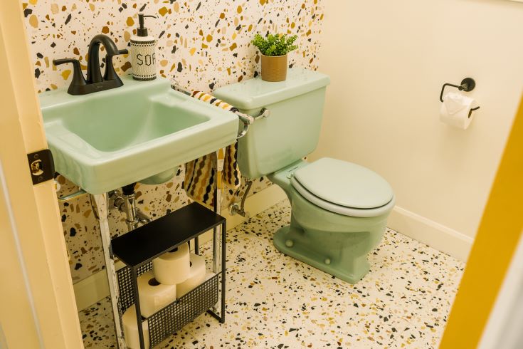 Vintage bathroom with original fixtures