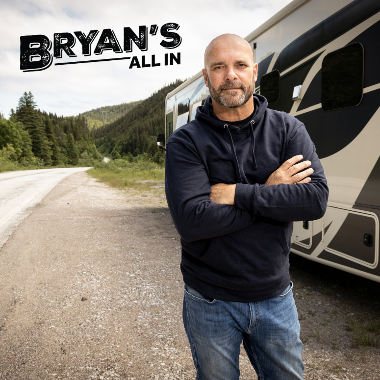 Bryan Baeumler next to his RV in Bryan's All In