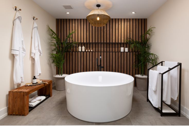 Spa-like bathroom of the Organic Oasis