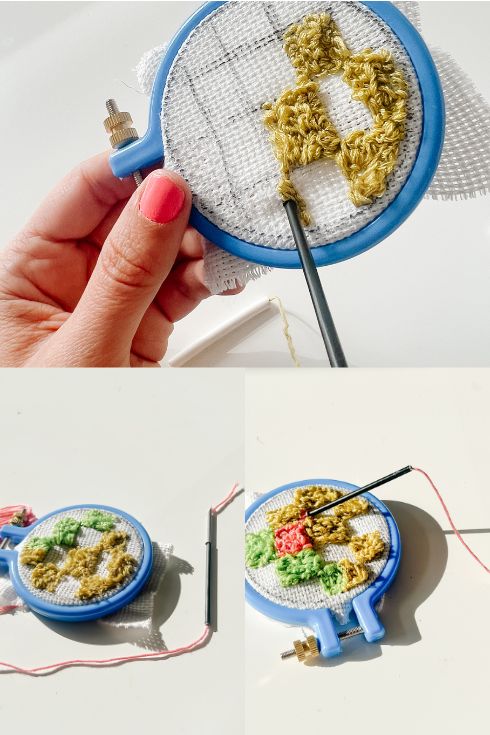 DIY Christmas gift idea - punch needle coasters